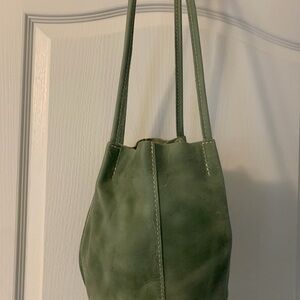 Portland Leather Green Tote Bag